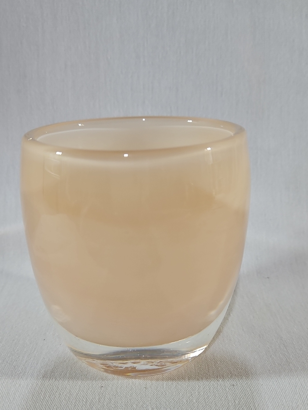 Pre-Triskelion Glassybaby Creamy Peach Votive Candle Holder, #1